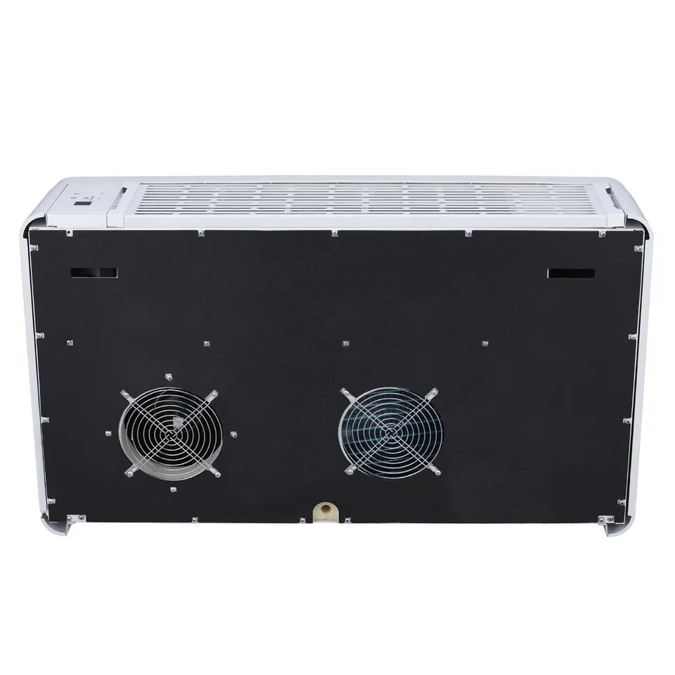 Nuova Polar Plus 2,5 kW – zwarte achterkant van een groot apparaat met twee ronde ventilatieopeningen en een zilverkleurige bovenklep